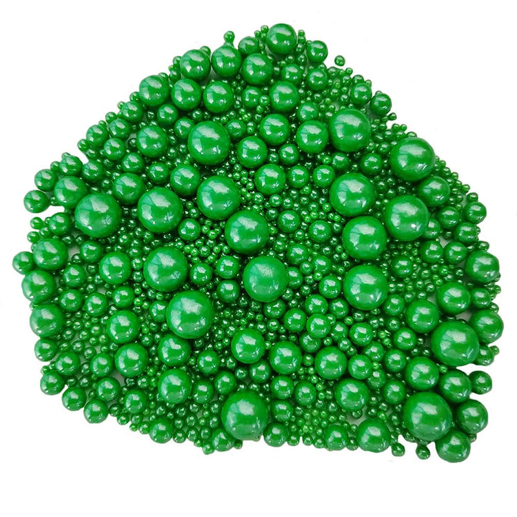 Edible Christmas Green Sugar Pearls Candy Sprinkles 120G (4.23 Ounce)
