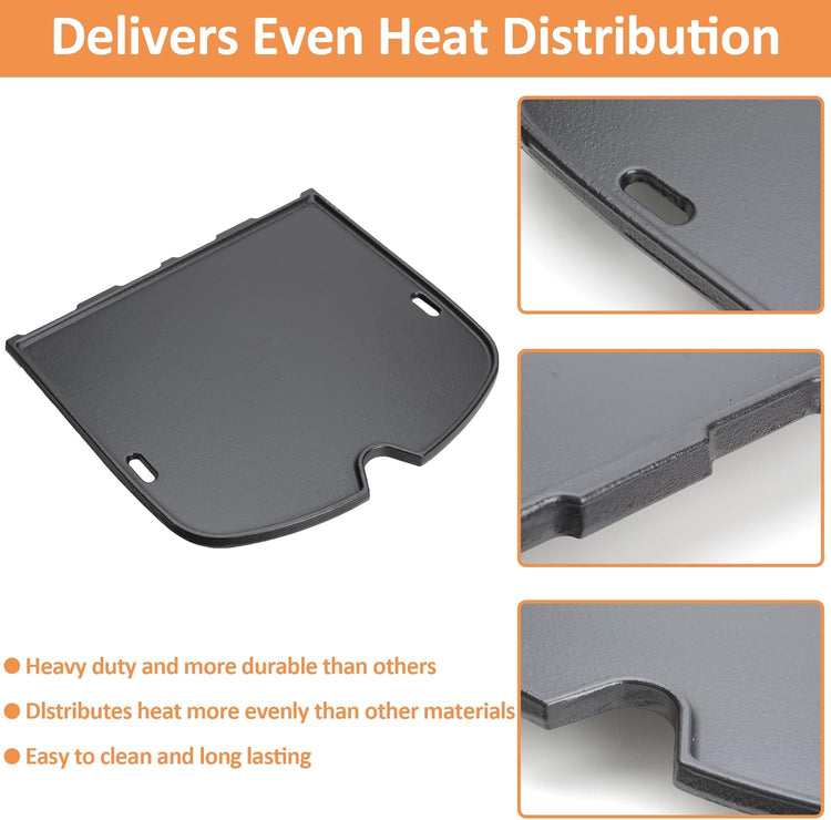 7034 Cast Iron Griddle for Weber 9010001 Traveler Portable Gas Grill, Replacement for Weber9010001, 9013001, 9020001 Gas Grill Accessories, Compatible with Weber Traveler Griddle Part - Nestoria
