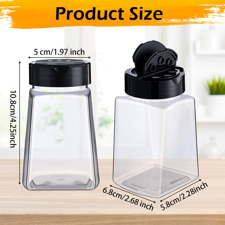 9.3 oz 30 Pack Plastic Spice Jars with Shaker Lids Clear Seasoning Containers Spice Bottles for Kitchen Storing Herbs Seasoning Powders (30 Count)