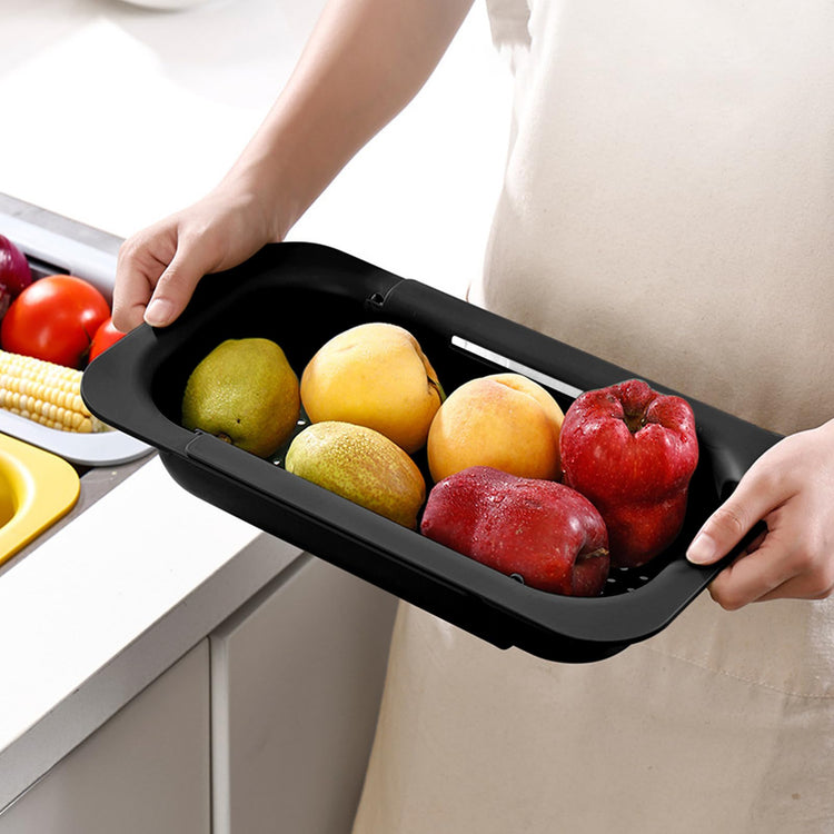 Collapsible Sink Colanders and Strainers Basket Extendable Plastic Fruit Vegetable Strainer Drainer Basket for Kitchen