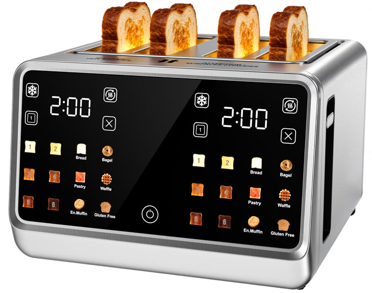4 Slice Toaster with Dual Digital Smart TouchScreen & Independent Control Panel
