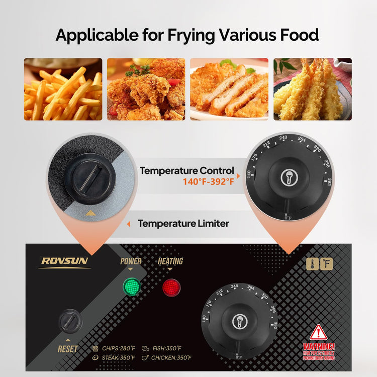 22.8QT Commercial Deep Fryer with Baskets & Lids