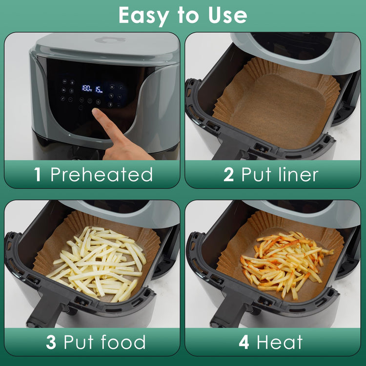 125PCS 4.7 Inch Square Air Fryer Liners Disposable for 1 (125 Count)