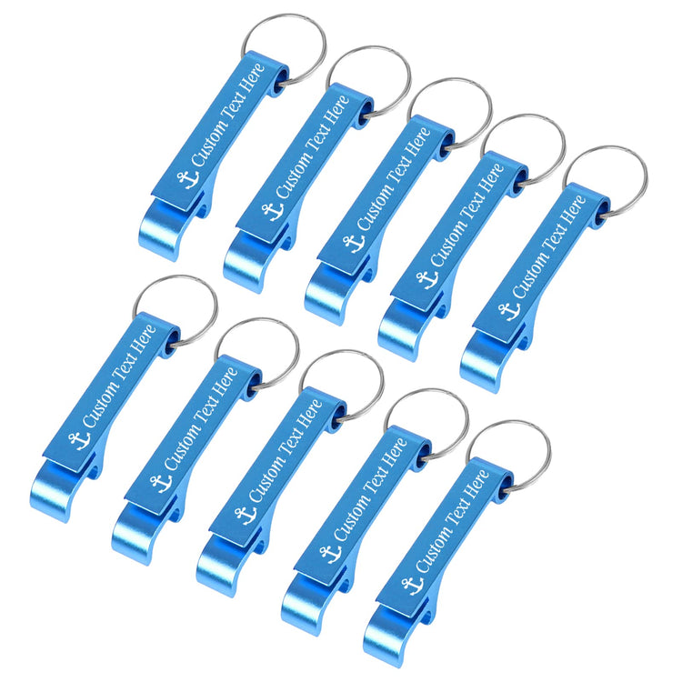 10PCS Personalized Bottle Opener Keychain Bulk Custom Beer Bottle Opener with Logo Text Engraved Wedding Bottle Opener Favors Customized Gifts for Guests Baby Shower Birthday Party (10 Count)