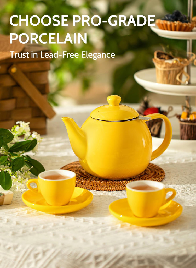 Teapot Porcelain Tea Pot with Stainless Steel Infuser