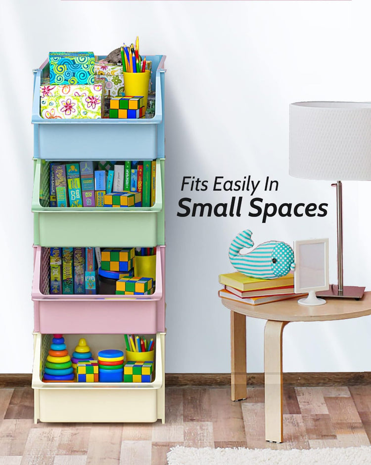 Stackable Storage Bins Open Front for Pantry Storage (4 Count)