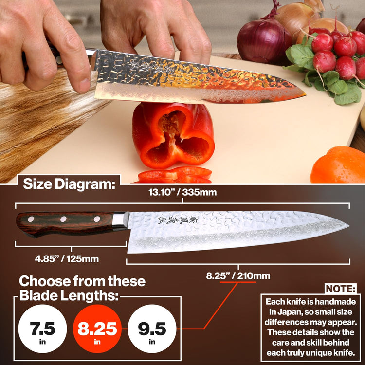 VG10 16 Layer Hammered Damascus Gyuto Japanese Chefs Knife