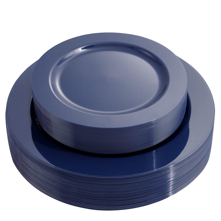 60PCS Blue Plastic Plates (30 Count)