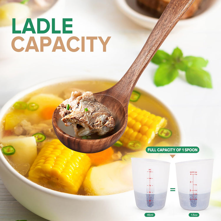 Wooden Soup Ladle Spoons for Cooking Serving