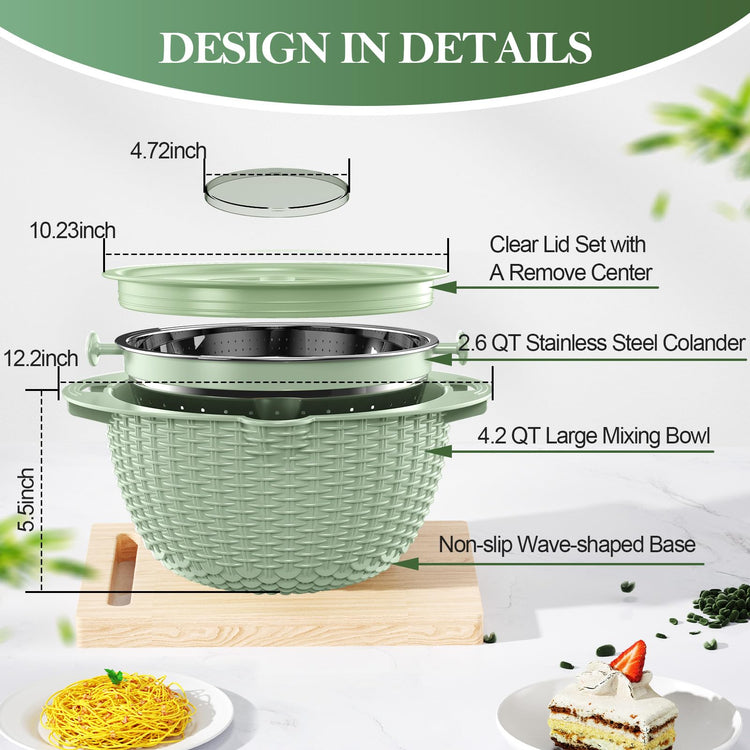 4 1 Colander with Fruit Bowl Set