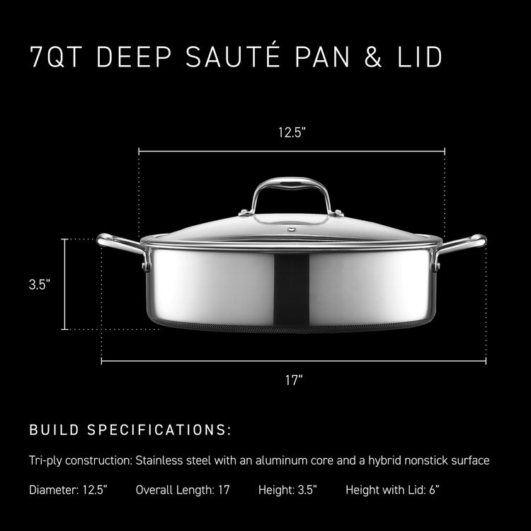 7 Qt Hybrid Nonstick Sauté Pan with Lid