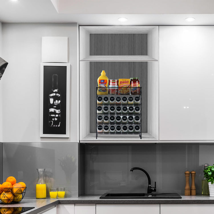 Spice Rack Organizer with 28 Spice Jars