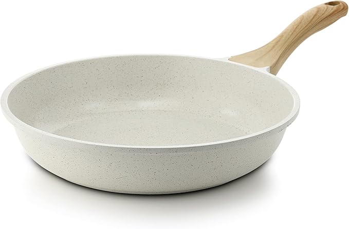 SENSARTE Nonstick Ceramic Frying Pan Skillet, 10 Inch Omelet Pan, Healthy Non Toxic Chef Pan, Induction Pan with Heat Resistant Handle, PFAS-Free