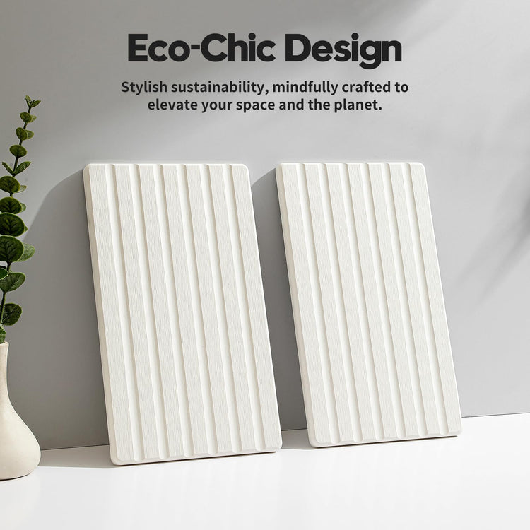 2PCS Water Absorbing Stone Drying Tray Mat for Bathroom Sink & Kitchen Counter Organizer (2 Count)