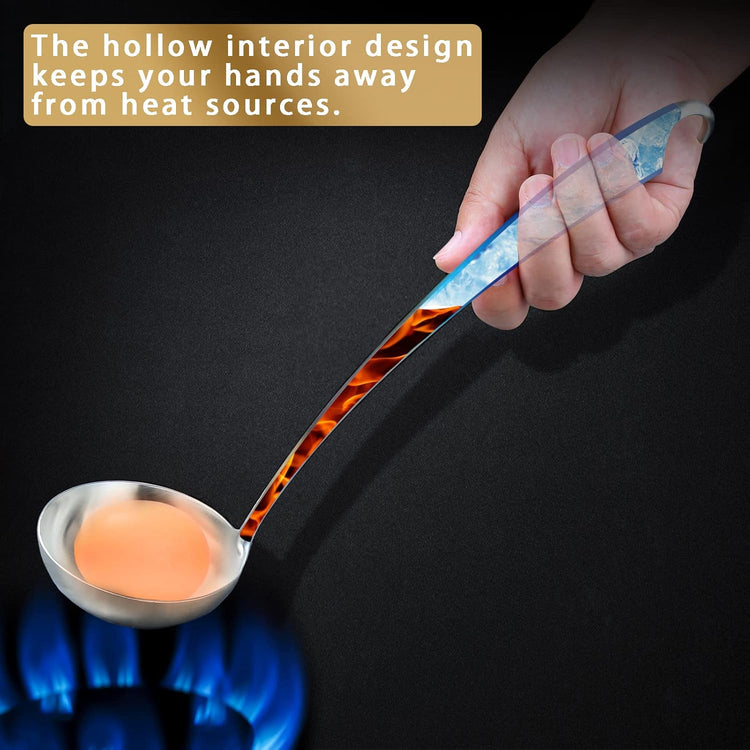 High Grade Soup Ladle,Cooking Ladle for Soup,Ergonomic Grip of Handle,Premium Stainless Steel Kitchen Spoonļ¼Brashed)