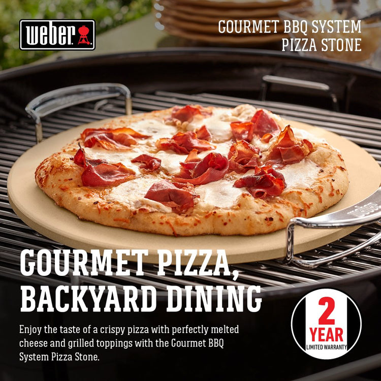Gourmet BBQ System Pizza Stone with Carry Rack