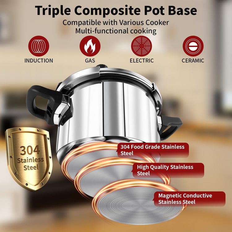8 Quart Stainless Steel Pressure Cooker