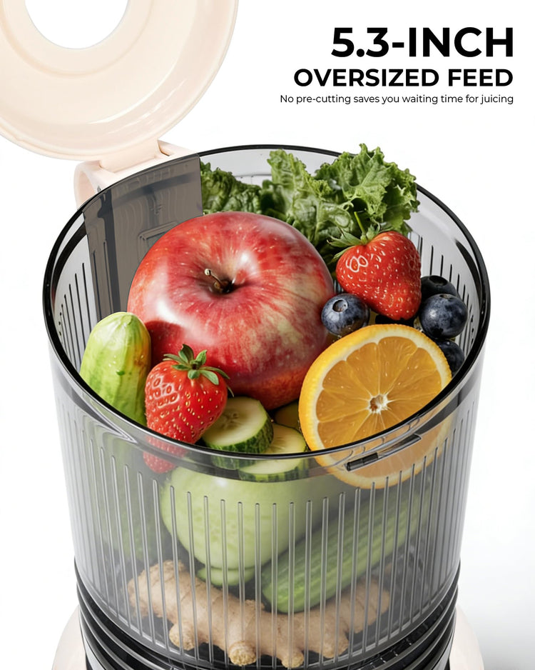 Cold Press Juicer with 5.3" Extra Large Feed Chute