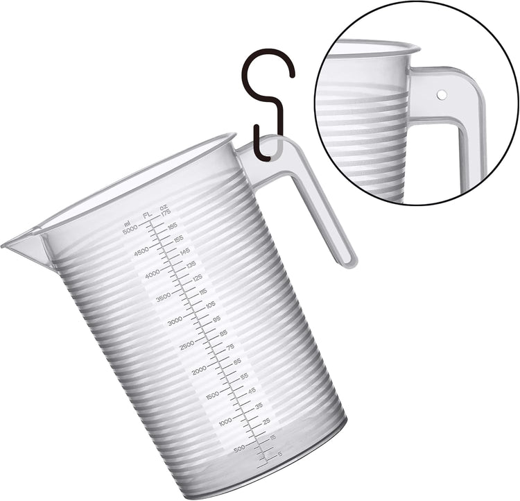 Amazing Abby - Michelle - 128-Ounce (1-Gallon, 4-Quart) Unbreakable Plastic Measuring Pitcher (2-Pack), Measuring Jug with Conversion Chart, Food-Grade, Dishwasher-Safe, Great for Kitchen, Lawn, Pool