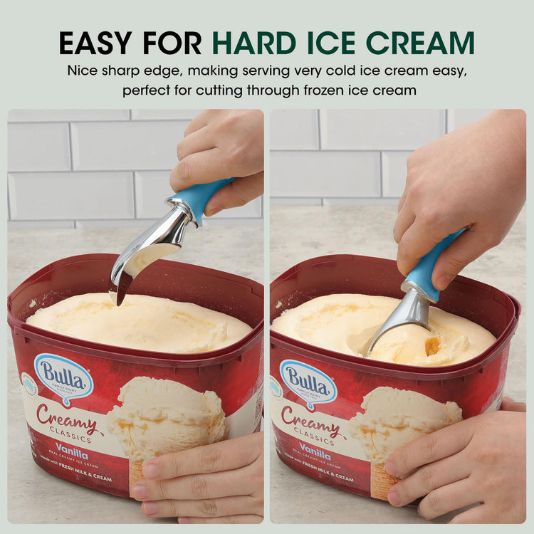 Premium Heavy Duty Ice Cream Scoop with Ergonomic Grip Handle