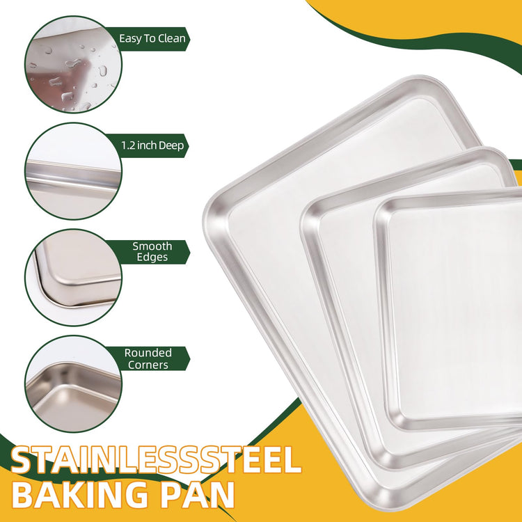 4 PCS Stainless Steel Baking Sheet Set 10 (4 Count)