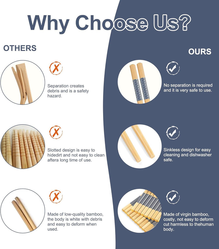 200 Pairs Bamboo Chopsticks Disposable | Reusable | Separated | Bulk | Chinese | -(9.45in)