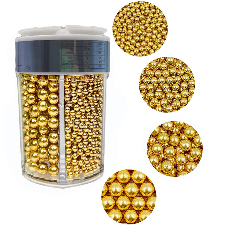 4 in 1 Super Gold Pearl Sugar Sprinkles 6 oz (6 Ounce)