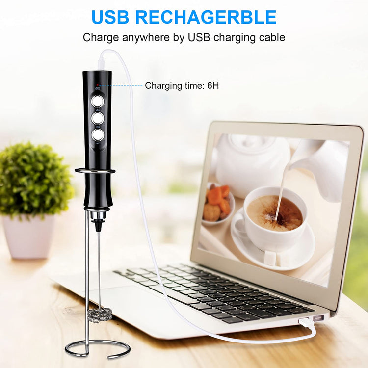 Rechargeable Handheld Milk Frother Wand for Coffee