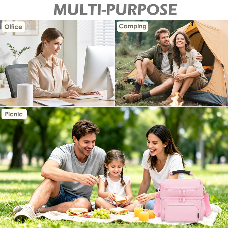 Double Layer Cooler Insulated Lunch Bag Adult Lunch Box Large Tote Bag for Men