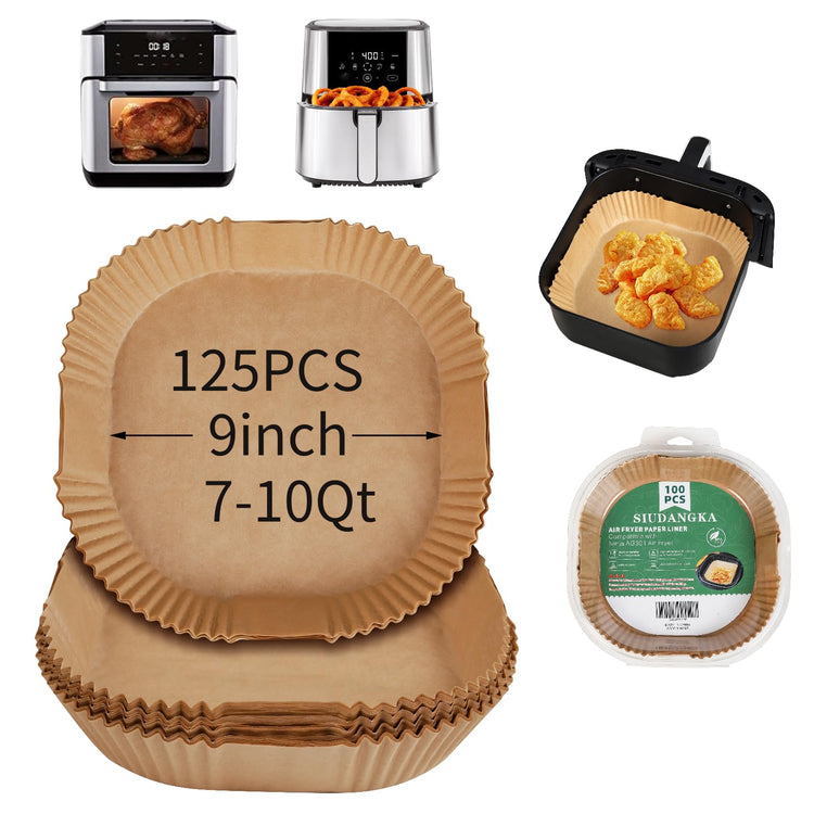 125Pcs Large Air Fryer Liners Disposable for Chefman 8Qt Family Air Fryer (125 Count)