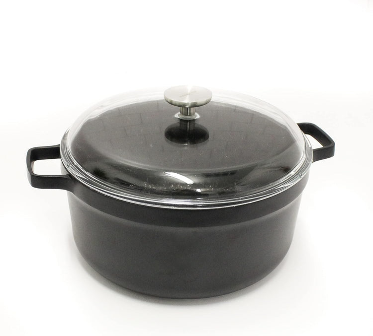 BergHOFF GEM Non-stick 11" Stockpot 7.7qt., Sturdy 2-Handle, Glass Lid, Ferno-Green, Non-Toxic PFOA-Free Coating, Ovensafe