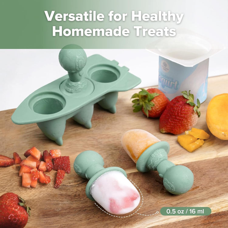 Haakaa Astronaut Ice Pop Mould Set β Mini Silicone Breastmilk Popsicle Molds with Sticks, Anti-Choking Design, Ideal for Baby Teething Relief, Frozen Breastmilk Treat Maker for Infant