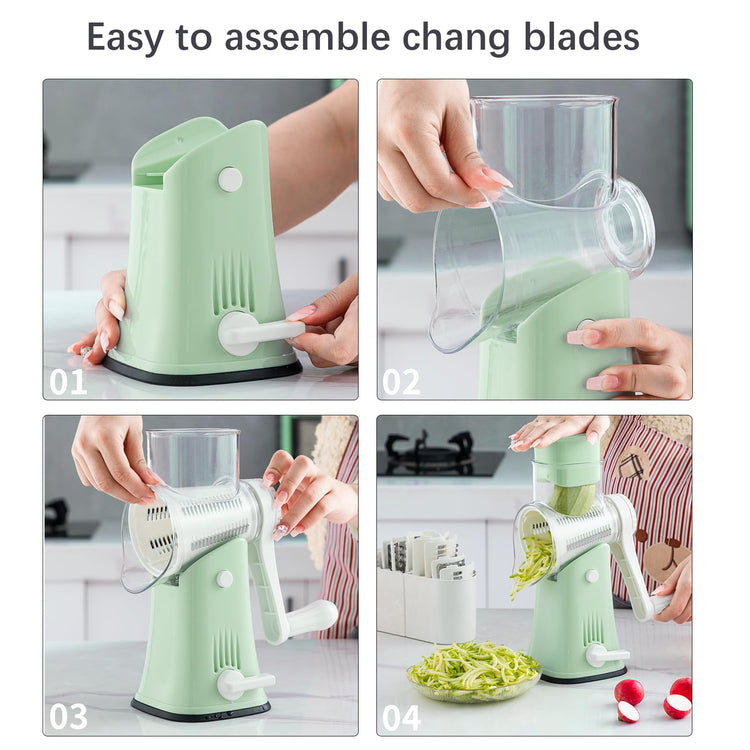 5 in 1 Rotary Cheese Grater Hand Crank