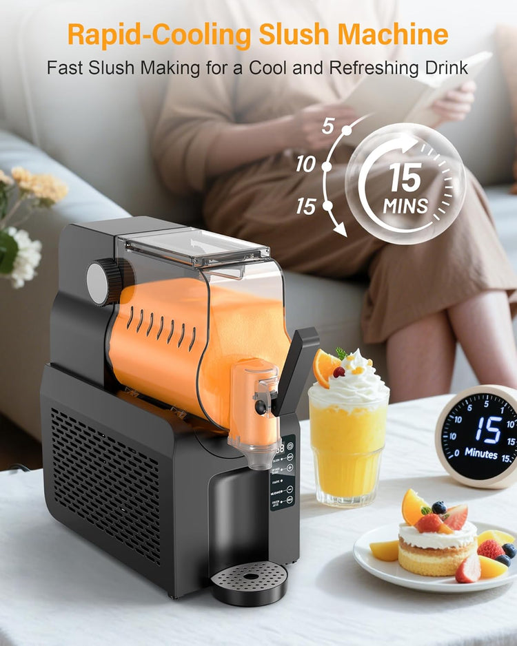 Premium 88oz Slush Maker | All-in-One Slushie Machine | 5 Pre-Set Programs • Ice-Free Technology • Quiet Auto-Clean | Perfect for Milkshake, Margarita, Smoothie, Frappé