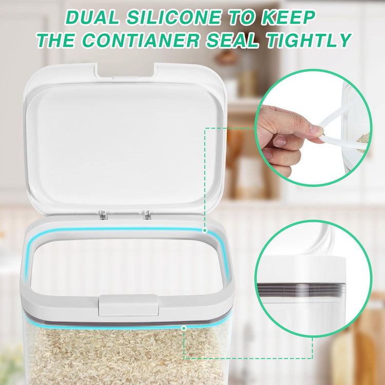 11 Lbs Rice Storage Container 5.8Qt Flour Sugar Containers with Flip