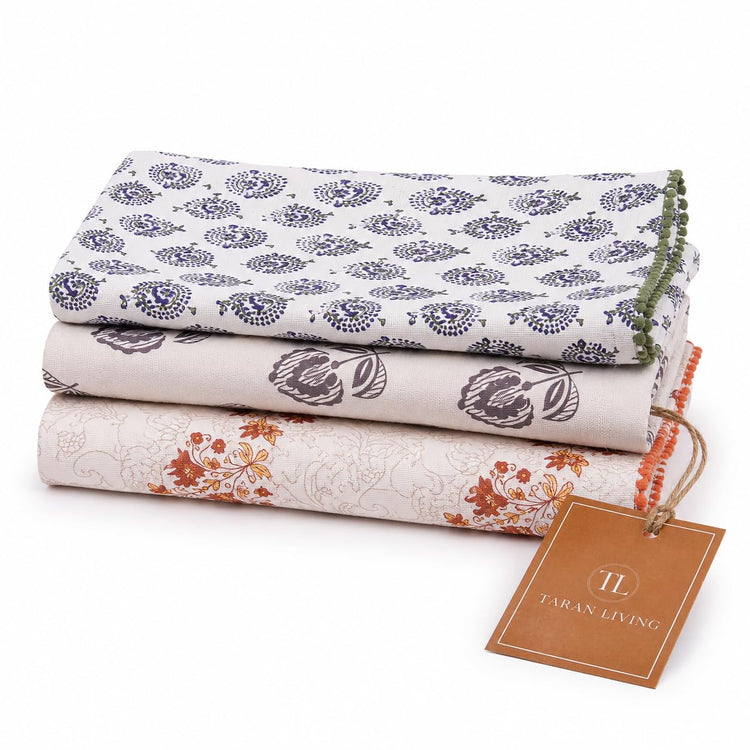 Printed Kitchen Dish Bar and Tea Towels Cotton (6 Count)