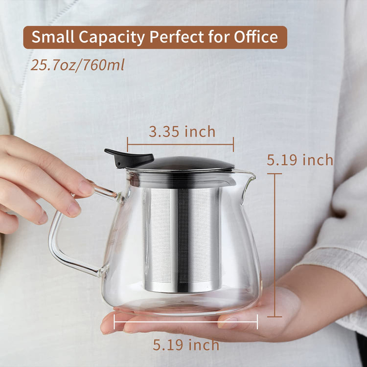 Glass Teapot Tea Pot with Removable Stainless Steel Infuser