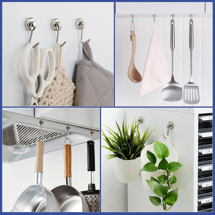 E BAVITE Swivel Swing Magnetic Hook New Upgraded, 30LB(20pack) Refrigerator Magnetic Hooks,Strong Neodymium Magnet Hook, Perfect for Refrigerator and Other Magnetic Surfaces, 60mm(2.36In) in Length