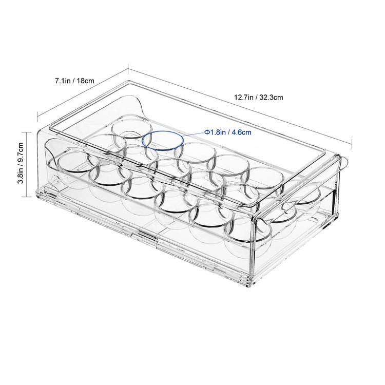 Egg Container for Refrigerator BPA Free Refrigerator Organizer Bins