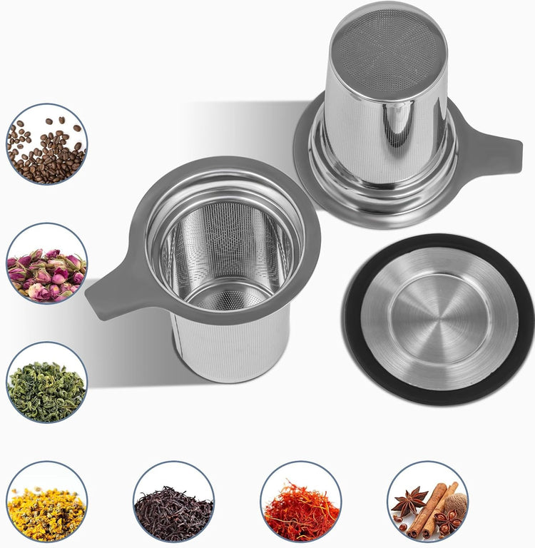 PARACITY Tea Infuser for Loose Leaf Tea, Loose Leaf Tea Infuser with Handles, Tea Strainer Extra Fine 18/8 Stainless Steel, Tea Strainer for Teapots, Mugs, Cups to Steep Loose Leaf Tea(2 Pack)