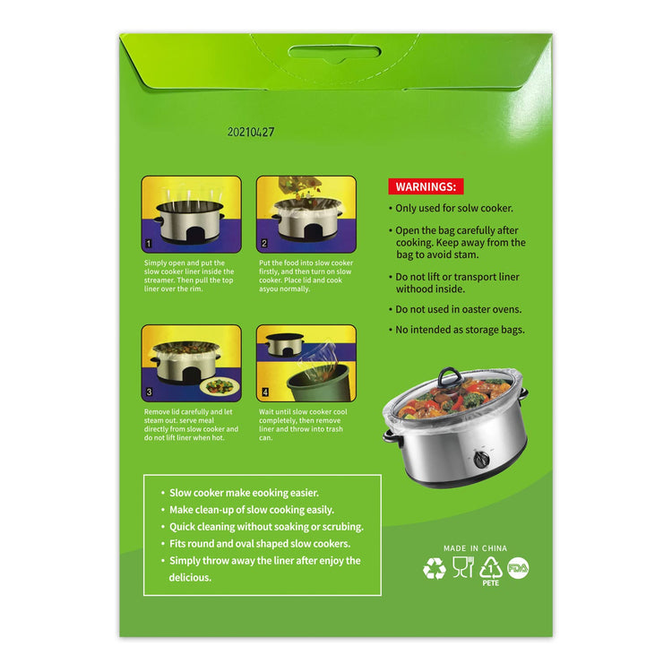 Slow Cooker Liners Disposable Cooking Bags Small Size Pot Liners Fit 1QT to 3QT Suitable for Oval & Round Pot