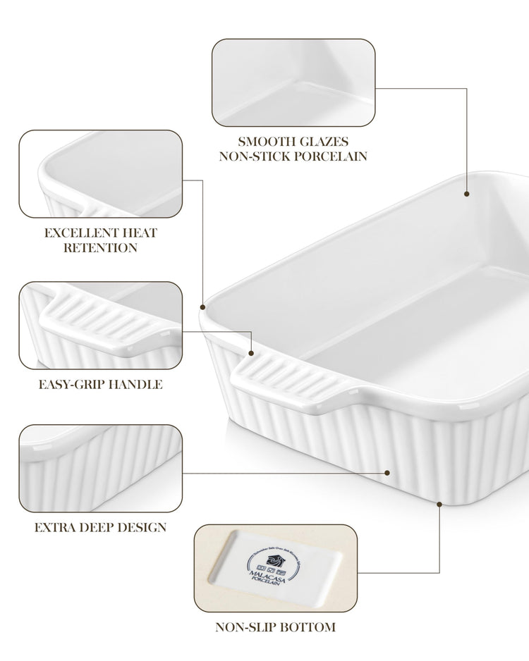 4.4QT Ceramic Casserole Dishes for Oven