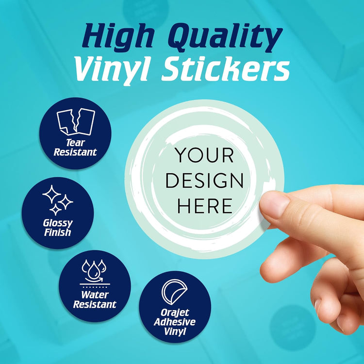 100 Custom Vinyl Stickers - Upload Your own Image, Text, Design, Logo - Personalized Logo Labels for Handmade, Packaging, Bottle, Jars, Candle, Brand Stickers (Mint, 3x3)
