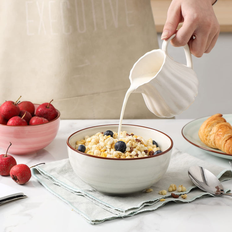 Ceramic 24 Oz Cereal Bowls Set (6 Count)