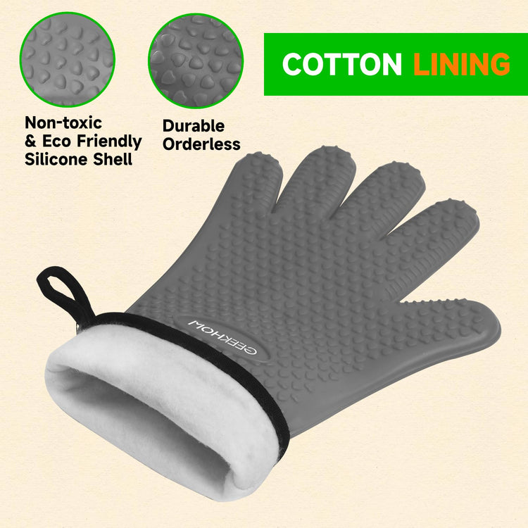 BBQ Gloves Heat Resistant Oven Mitts (2 Count)