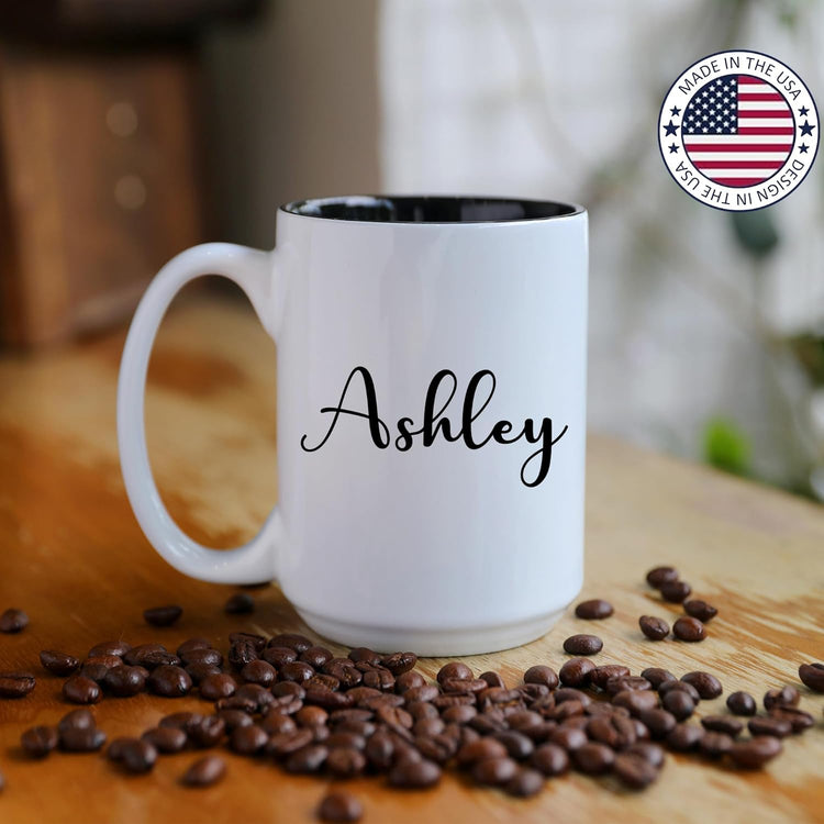 Personalized Coffee Mug - 15oz Engraved Mug with Custom Text & Name, Initials Monogram Tea Cup Gifts for Men & Women, Birthdays, Mother's Day, Anniversary, Customized Coffee Cup, Tazas Personalizadas