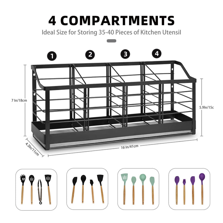 Large Kitchen Utensil Holder with Diatomite Base