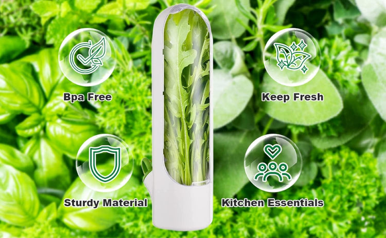 Herb Saver for Refrigerator, Fresh Herb Keeper, Herb Saver Pod Containers, Herb Fresh Keeper for Refrigerator,Herb Storage for Cilantro,Parsley, Asparagus,Keeps Vegetables Fresh for 2-3 Wee(2PCS)