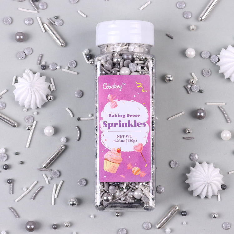 Gray & Sliver Sprinkles for Cake Decorating 4.23ounce (4.23 Ounce)