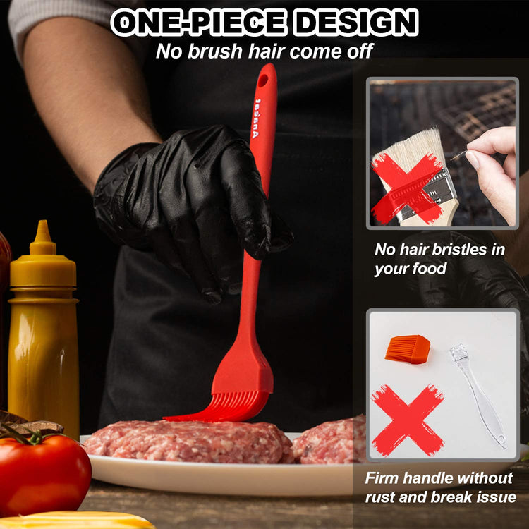 High Heat Resistant Silicone Basting Pastry Brush Set of 2 (2 Count)